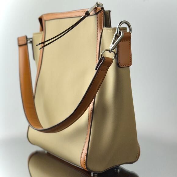 Adrienne Vittadini Tan and Brown Shoulder Bag - 12W x 10H x 3D - Picture 3 of 12